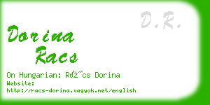 dorina racs business card